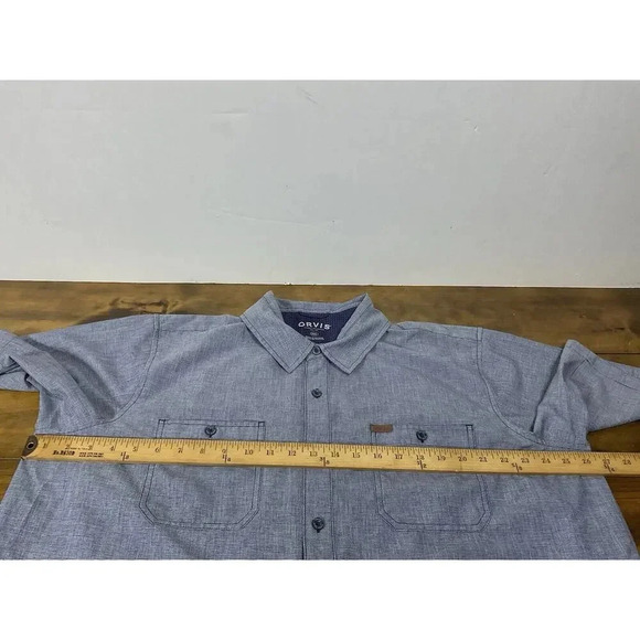 Orvis Classic Collection Button-Up Shirt Men's 2XL Blue Chest Pockets - Picture 6 of 8